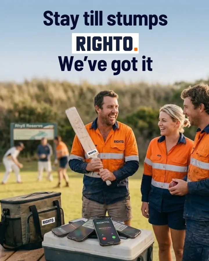 Tradies staying to watch the cricket until stumps