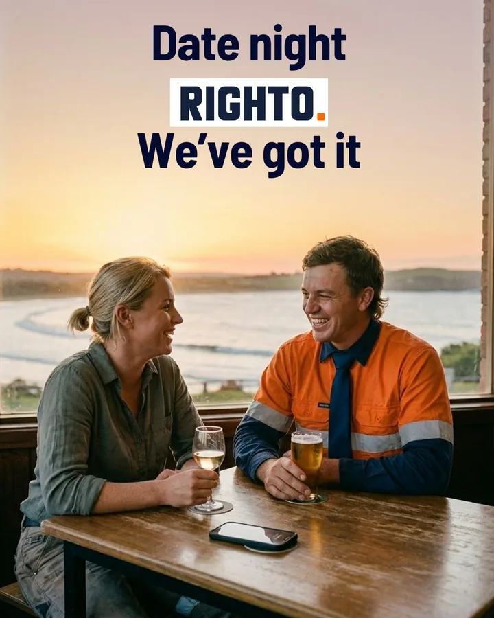 Tradie enjoying date night with his partner