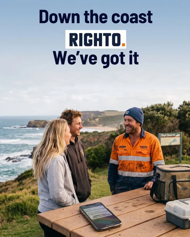 Tradie spending time down the coast with his partner