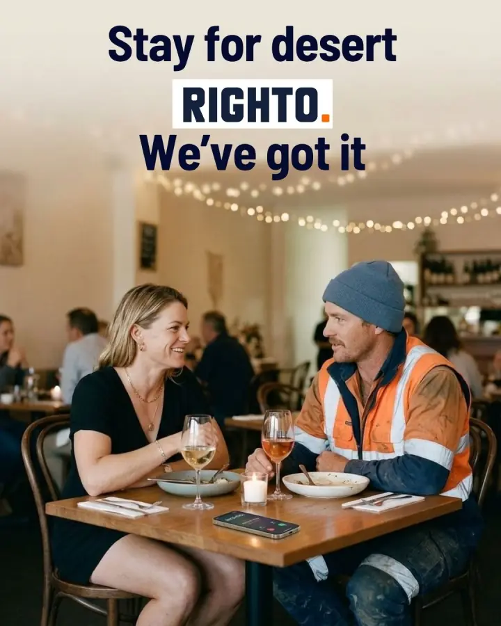 Tradie staying for dessert with his partner