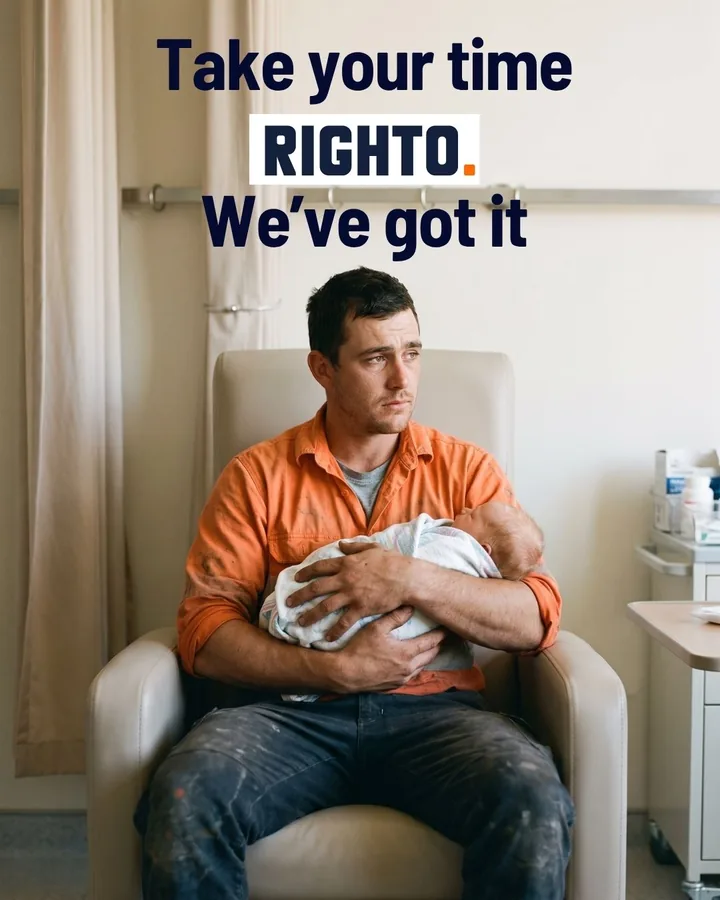 New father taking time with his baby