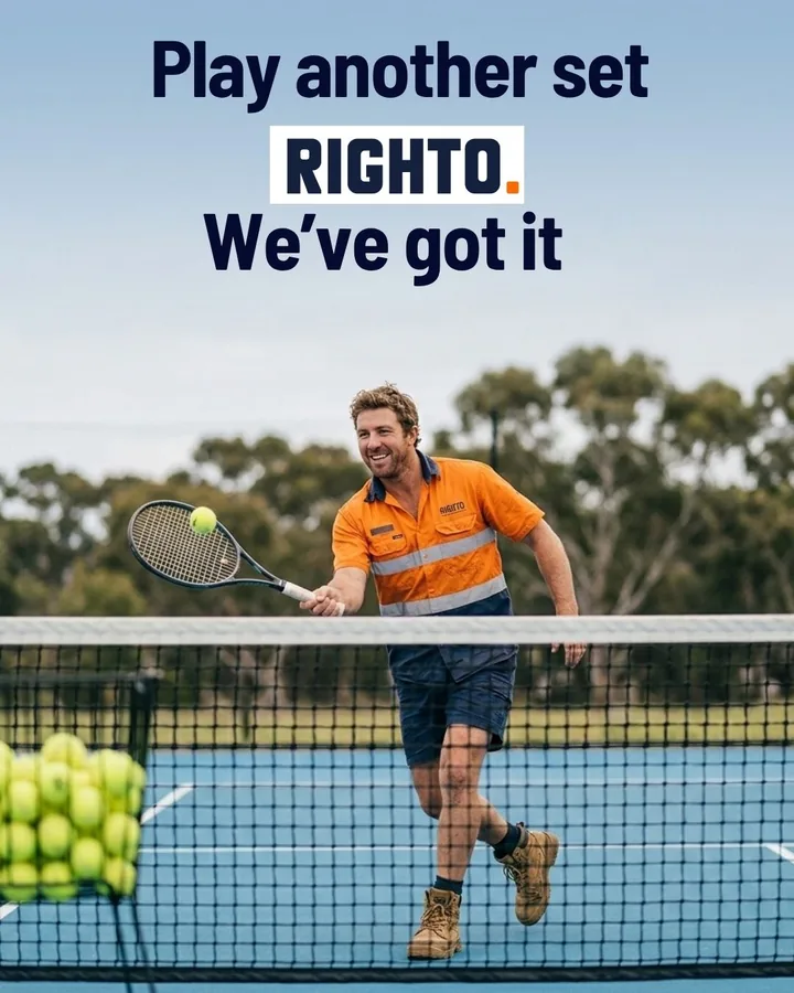 Tradie playing another set of tennis